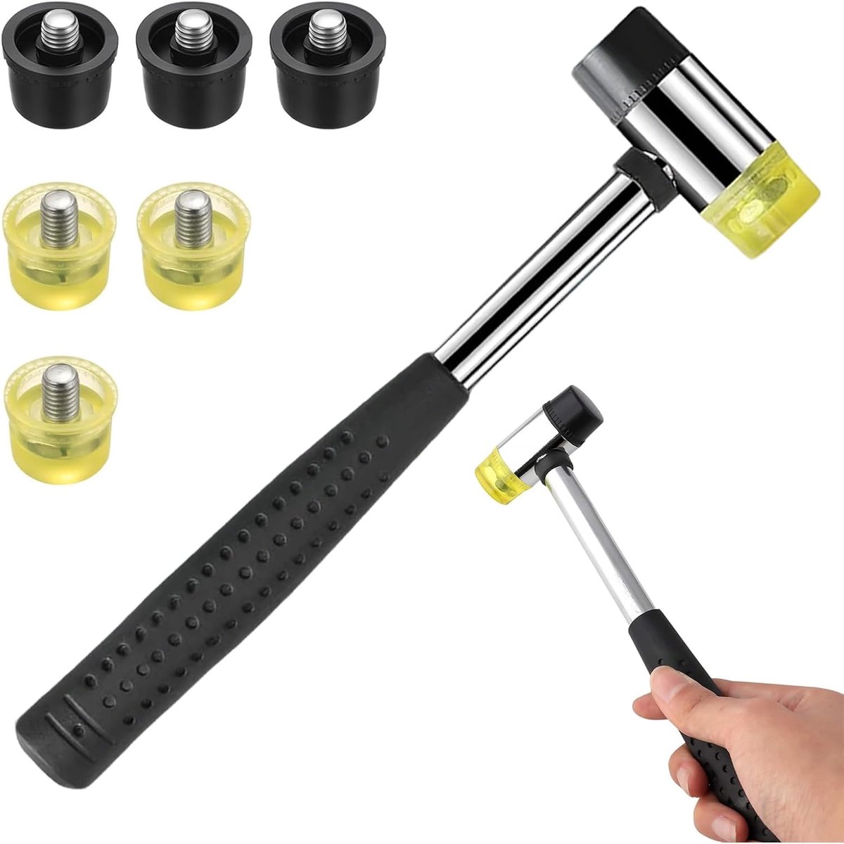 Rubber hamer 25mm - Lichtgewicht en duurzaam - Voor meubelreparatie en DIY - Set van 2 - ShopVlot