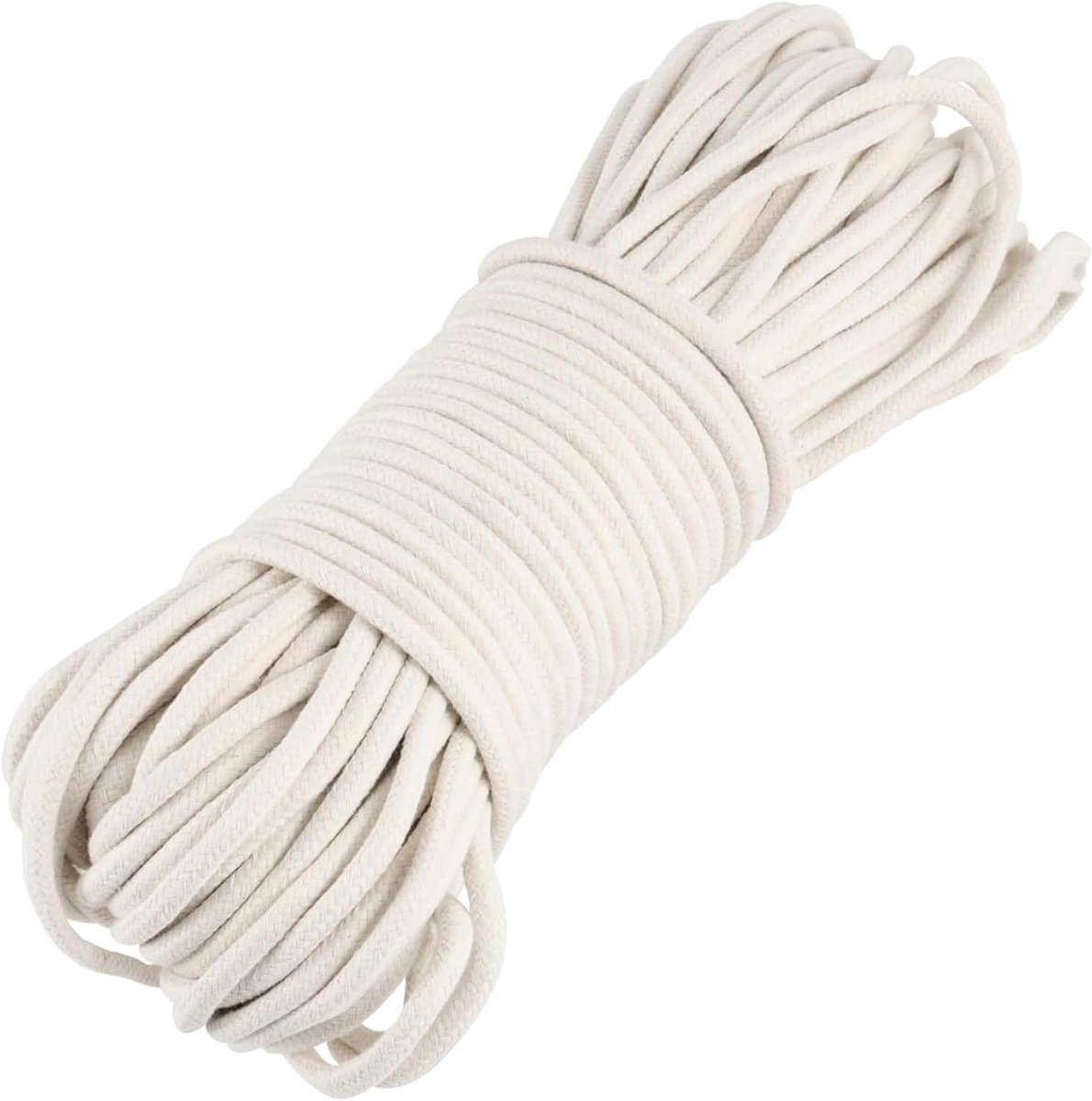 Katoenen touw 100 m 6 mm - Witte katoenen cord - Hoge sterkte - Ideaal voor DIY-projecten - ShopVlot