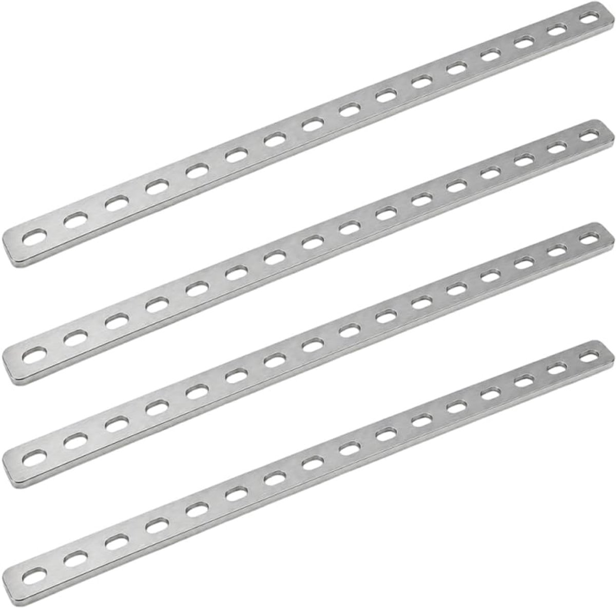 Houten Verbinder 408 x 24 x 3 mm - RVS Metalen Plaat - 16 Gaten - Perfect voor Meubelherstel - ShopVlot