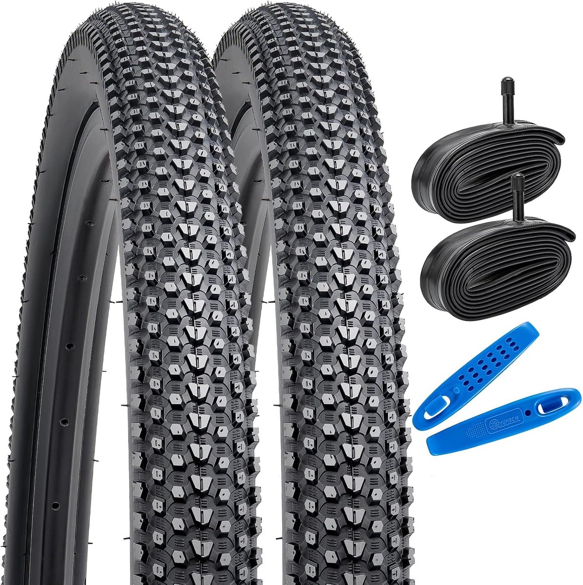 YUNSCM 2-Pcs 29-inch Mountain Bicycle Tires 29x2.10/54-622 and 29-inch Heavy Duty Inner Tube Schrader Valve with - ShopVlot