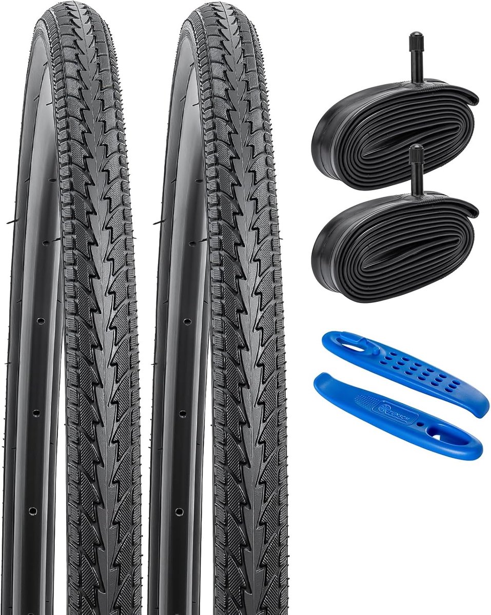 YUNSCM 2-PCS 26" Road Bicycle Tires 26x1.75/47-559 and 26-inch Heavy Duty Inner Tube Schrader Valve Compatible with - ShopVlot