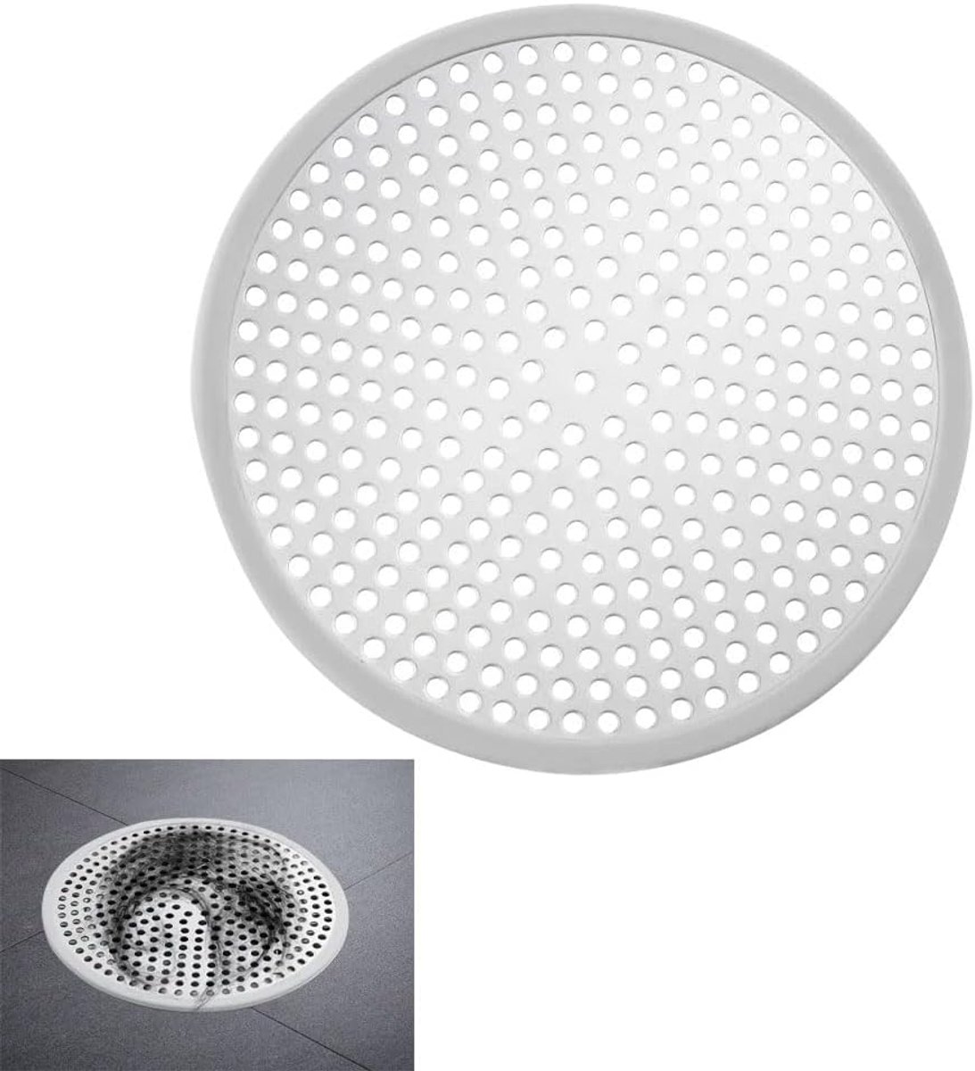 Shower Drain Hair Catcher, 120mm Stainless Steel Shower Stall Drain Protector Silver Wire Mesh Bathtub Drain Lid - ShopVlot