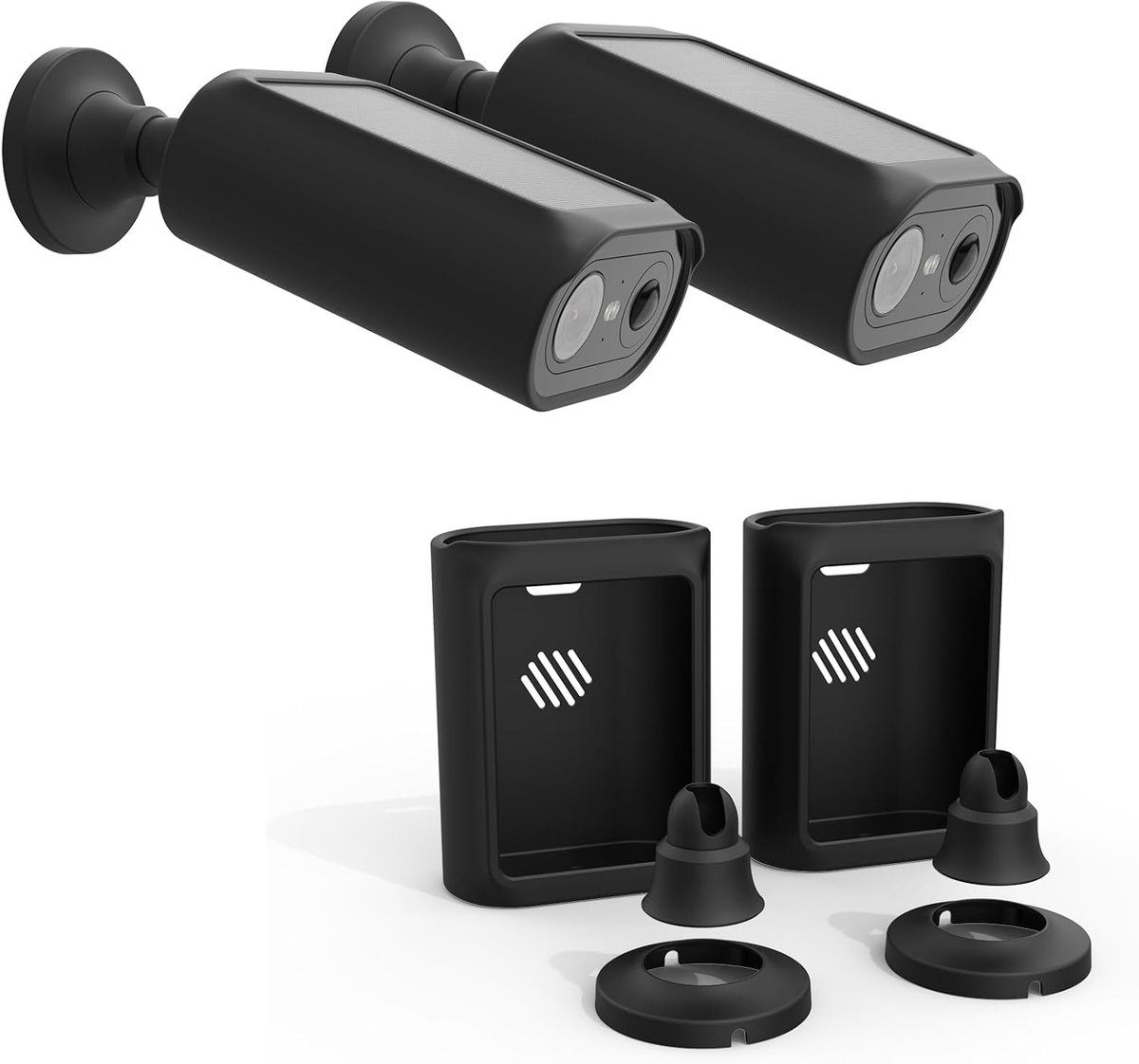 Silicone case voor AOSU 2K beveiligingscamera - zwart - 2 stuks - schokbestendig voor optimale bescherming - ShopVlot