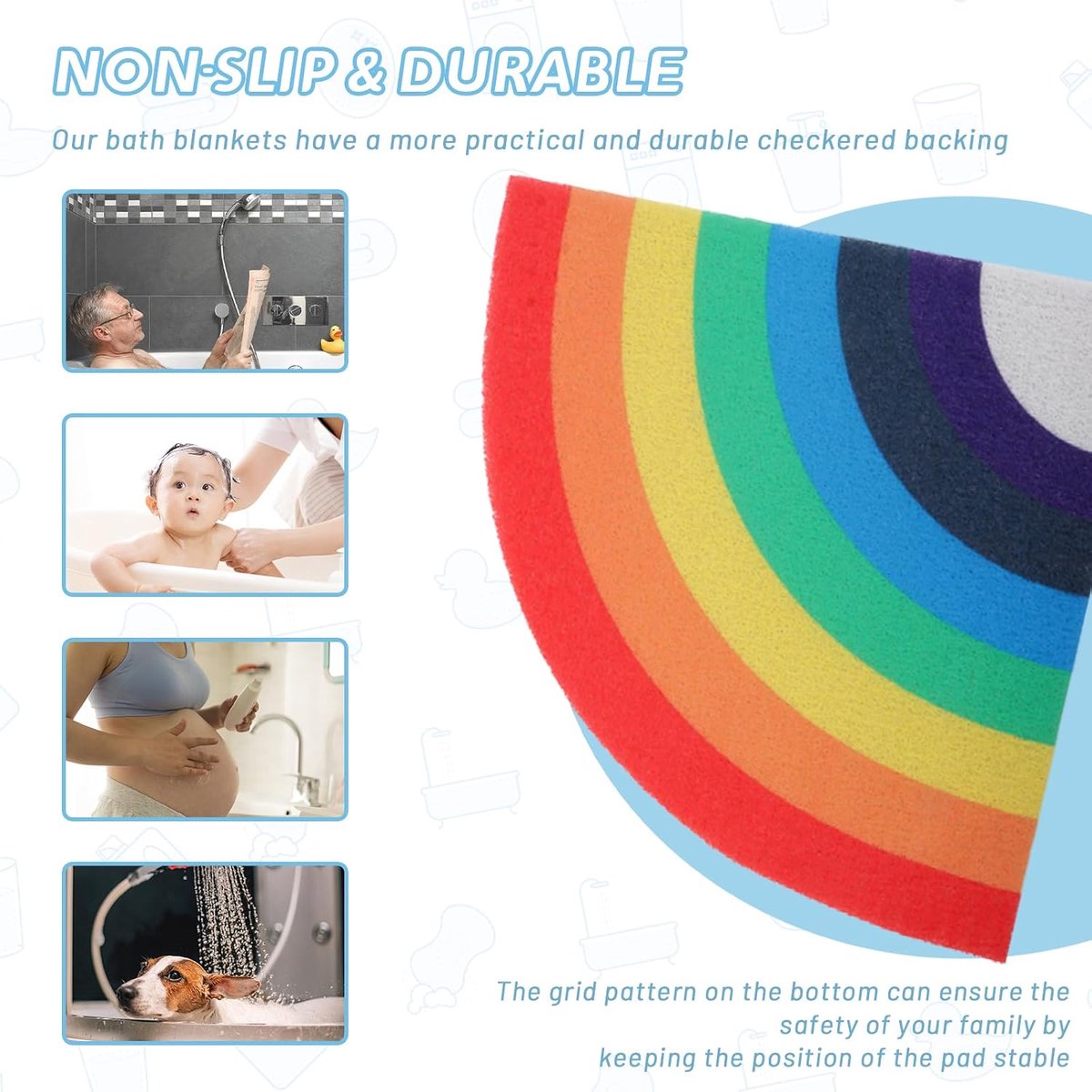 Douchemat 60 x 60 cm - Luffa, Antislip - Ademend en wasbaar - Veiligheid voor uw gezin - ShopVlot