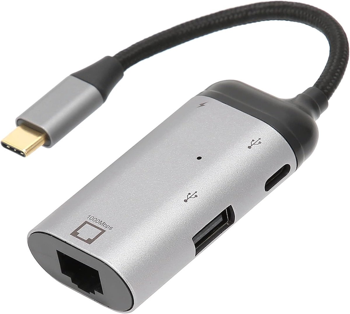 USB C naar RJ45 Ethernet Adapter - 3 in 1 - Type C + USB + PD - Hoogwaardige snelheid tot 1000Mbps - ShopVlot