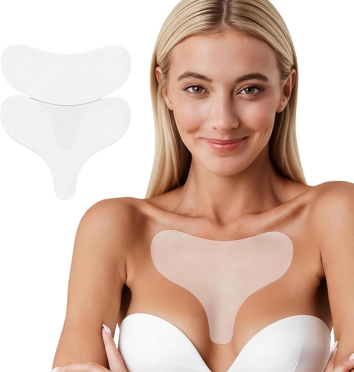 Dekolleté Pads - Set van 2 - Herbruikbare Siliconen Pads - Effectieve verzorging voor decolleté en hals - ShopVlot