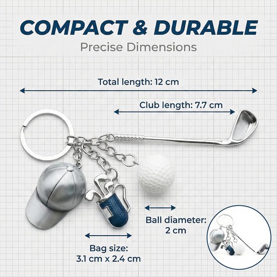 Golf keychain - grappige mini golfclub - schattige tas hanger - perfect cadeau voor golfliefhebbers - ShopVlot — afbeelding 5