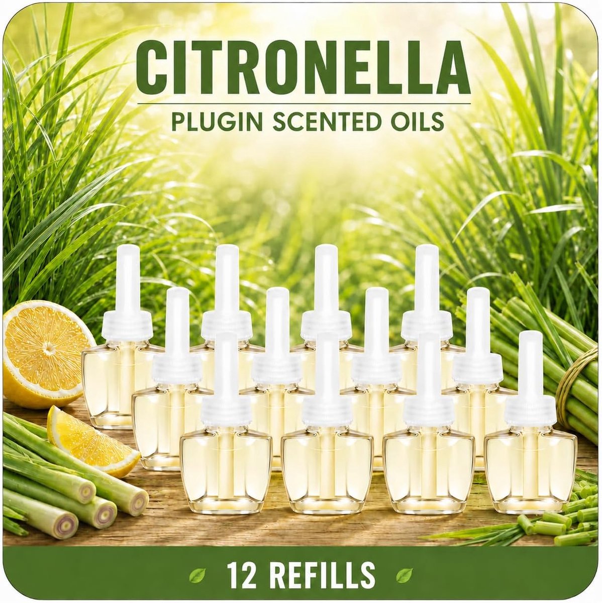 Geuroliefles navulling 12 x 19 ml - Citronella - Frisse geur - Voor geurstekers - ShopVlot
