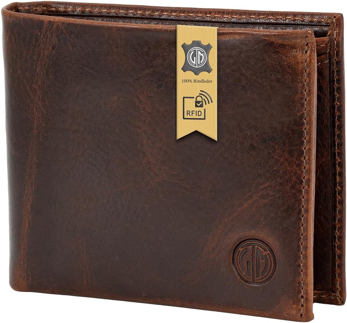 Heren portemonnee - bruin - echt leer - luxe geschenkverpakking - ShopVlot