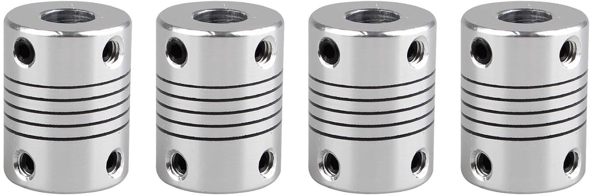 Flexibele asverbinding 5mm naar 8mm - Aluminium koppeling - Duurzaam en stevig - ShopVlot