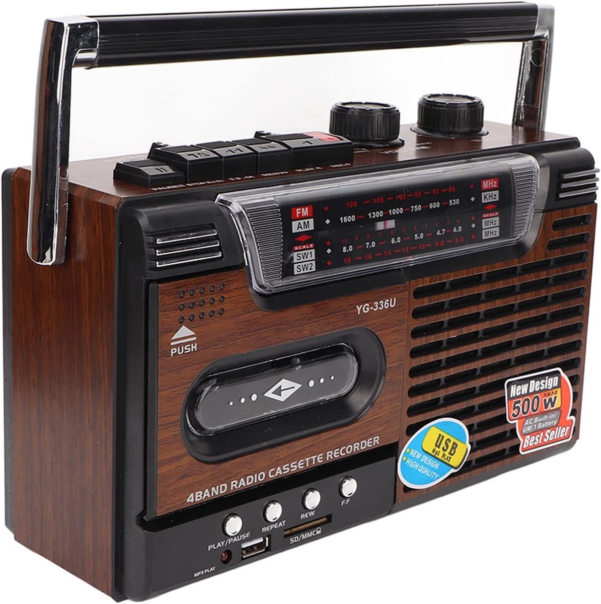 Cassette speler - Retro boombox met radio - Draagbaar en multifunctioneel - Neem je muziek overal mee - ShopVlot