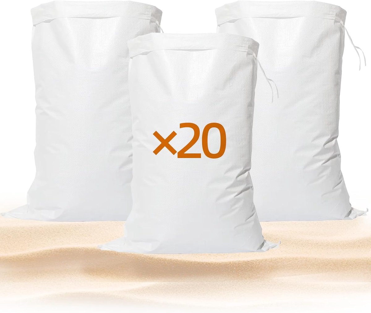50x Zandzakken 60x40cm Overstromingsbescherming PP-geweven zak - ShopVlot