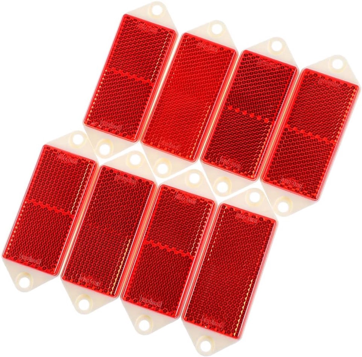Eacal 8 x Trailer Rectangular Reflectors Screw-on for Gate Poles White Rear Reflectors Caravan Reflectors for Trailer - ShopVlot