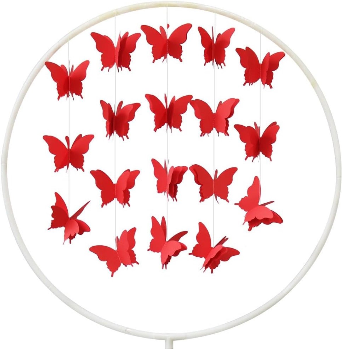 Wambere 5 stuks 3D-vlinderslinger, verjaardagsslinger, feestslingers, plafondhangers, banner, hangende decoratieve - ShopVlot