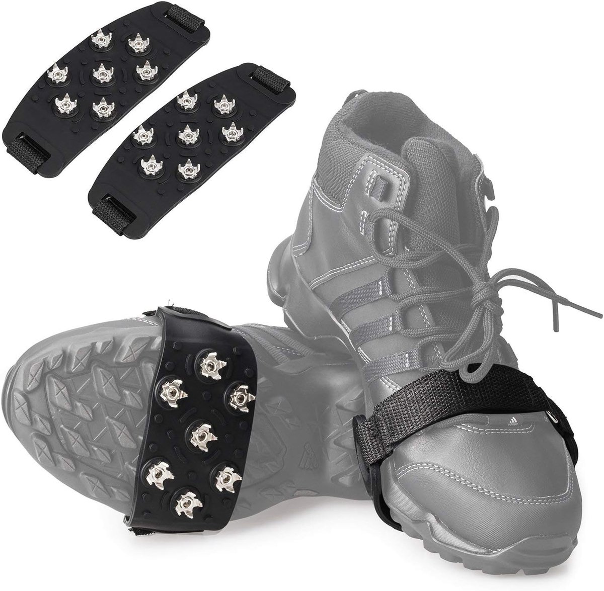 Anti-slip Shoe Spikes Winter, Crampons for Hiking Shoes, Shoe Spikes Smooth Ice, 7-Point Metal Shoe Claws Spikes for - ShopVlot