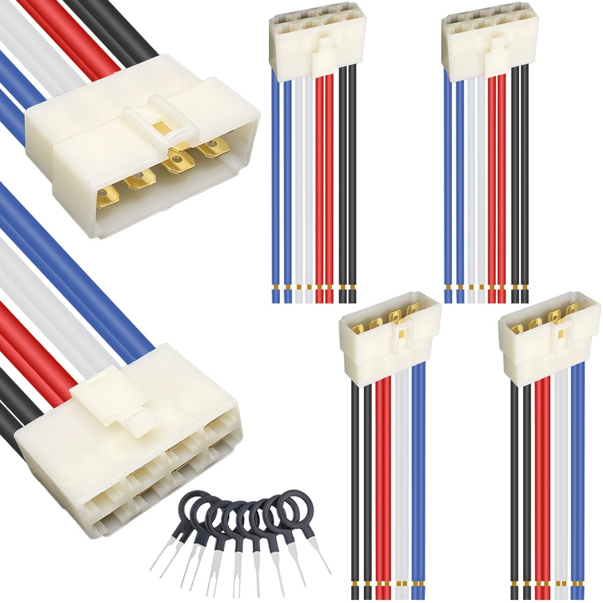 4 stuks 6,3 mm 8-pins auto-elektrische draadconnector 8-pins auto-elektrische draad mannelijke/vrouwelijke stekker - ShopVlot