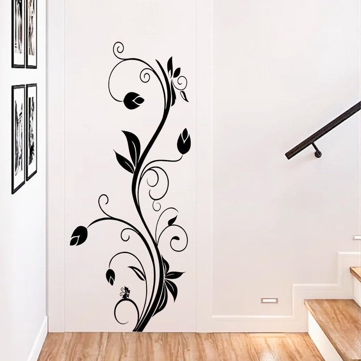 Muurtattoo Zwarte Rank, Bloemen Muurdecoratie Muursticker Muursticker Woonkamer Slaapkamer Kinderkamer Keuken Kantoor - ShopVlot