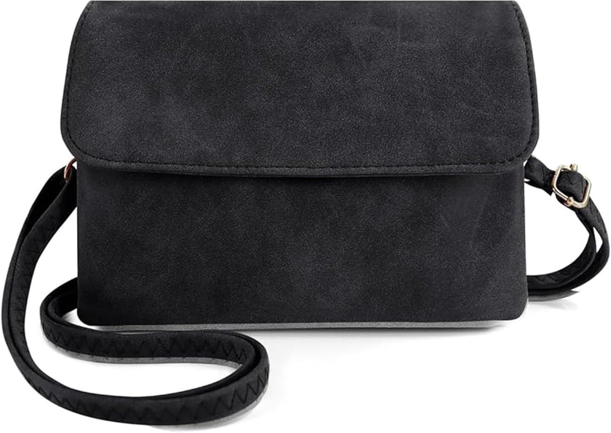 Ylinwtech Kleine handtas voor dames, zwarte schoudertas, modieuze handtassen met ritssluiting, koppeling, handtassen - ShopVlot