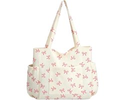 Ylinwtech Grote tote bag, Corduroy Dameshandtas, Cord Tas Dames Shopper, geschikt voor werk, school, reizen en - ShopVlot