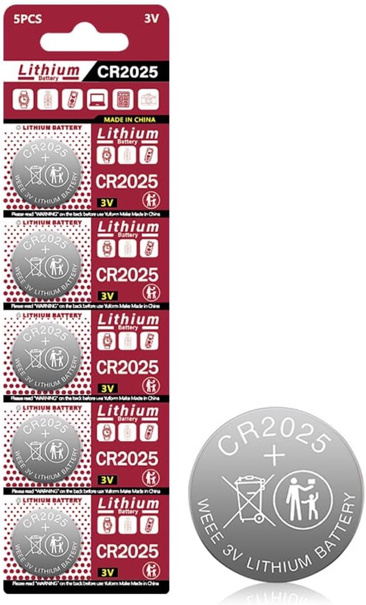 CR2025 3V Mobile Coin Batteries DL2025 BR2025 KCR2025 CR 2025 Car Key Button Watch Lithium Coin Battery (1 Pack - ShopVlot
