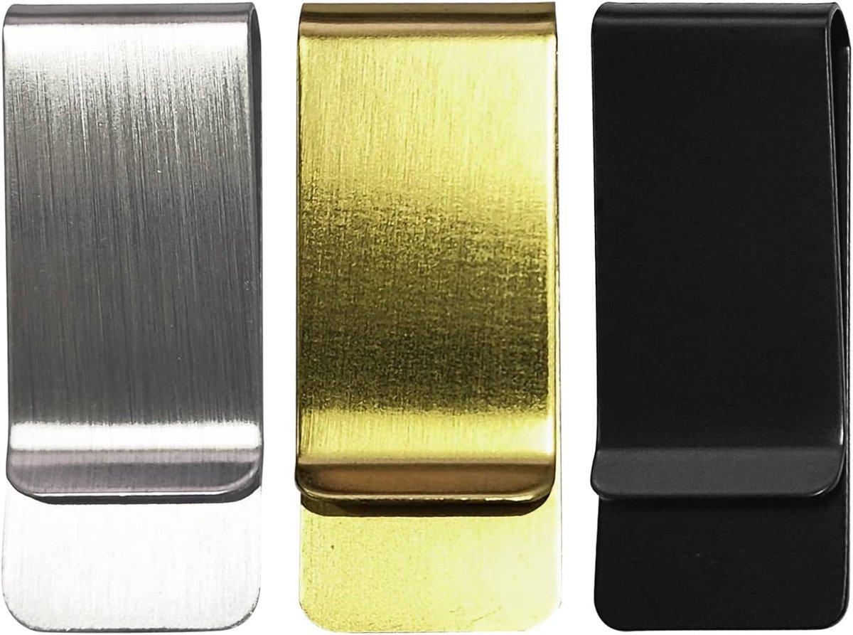 3 Pcs Banknote Clips, Portable Stainless Steel Banknote Clips, Metal Banknote Clips, Bookmark Holder, Notebook Binder - ShopVlot