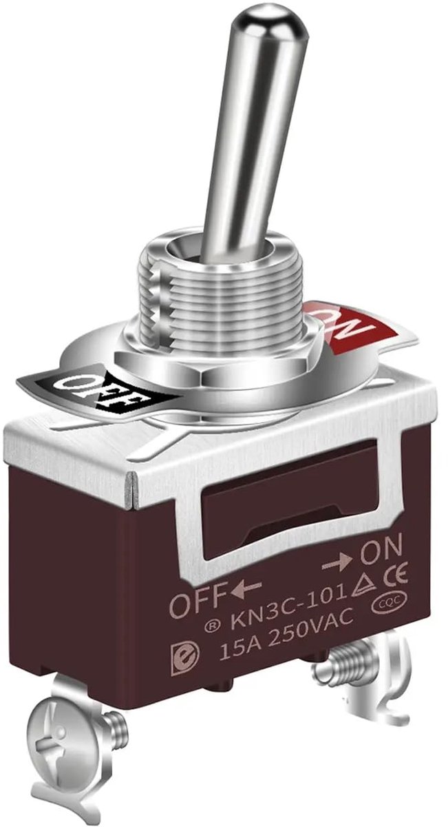 Rocker switch ON-OFF 25A/250V 2 positions with screw contacts, switch - ShopVlot