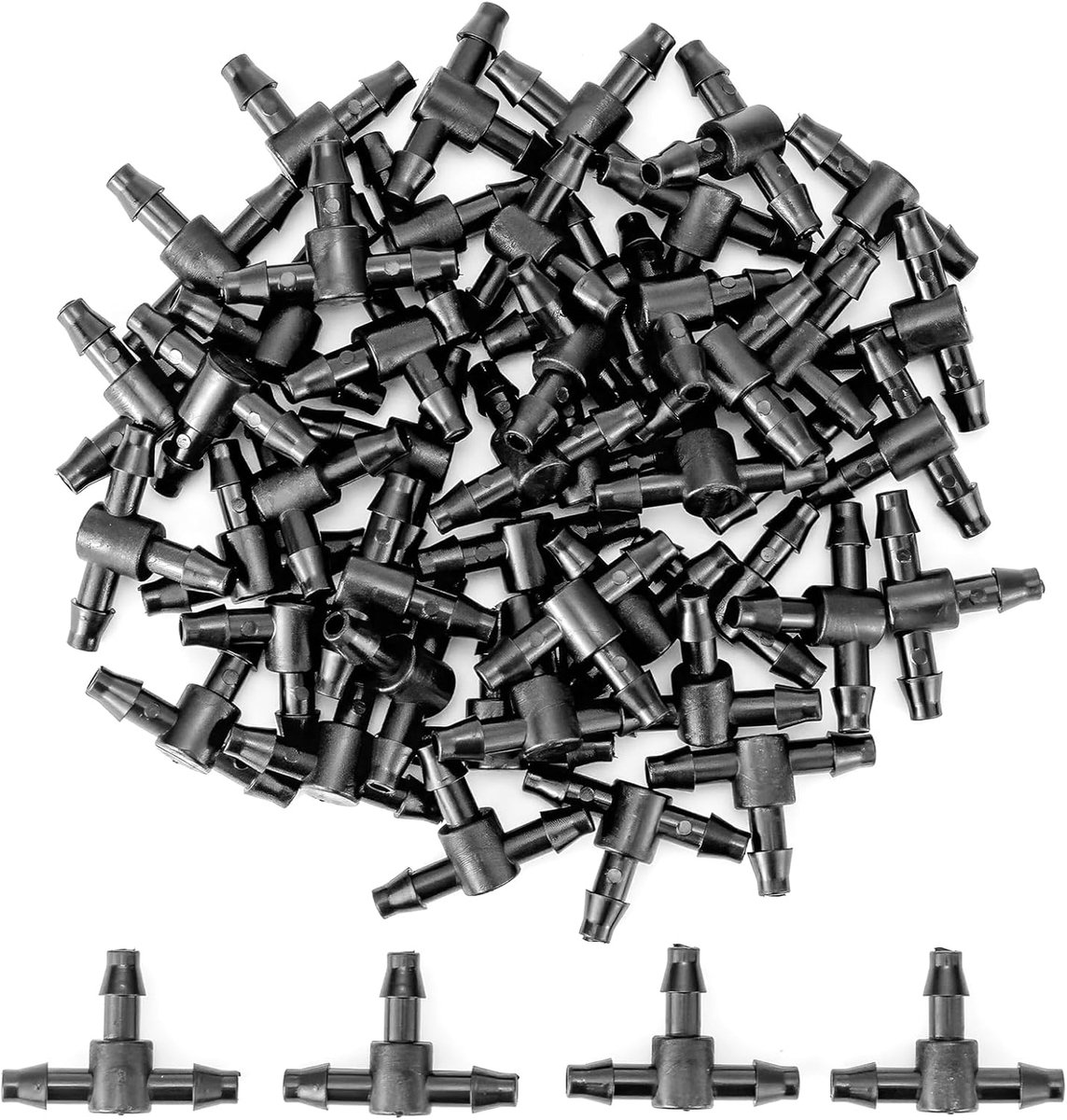 50pcs T Connectors for Irrigation System 4/7mm Garden Misting - ShopVlot