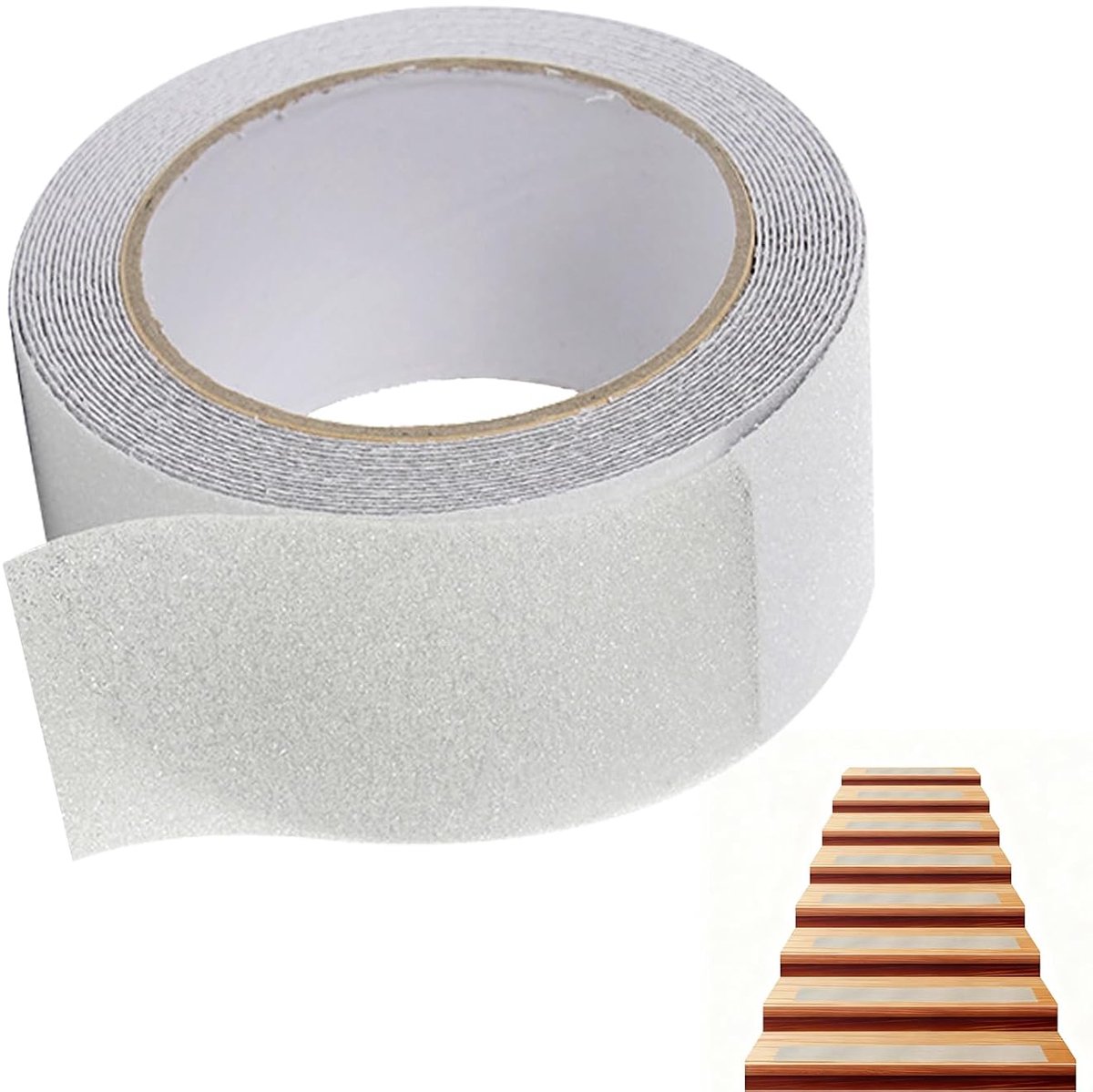 Anti-slip plakband, 1 stuk, 5 cm x 15 m, antislip plakband, antislipmat, zelfklevend, transparant, antislipband - ShopVlot