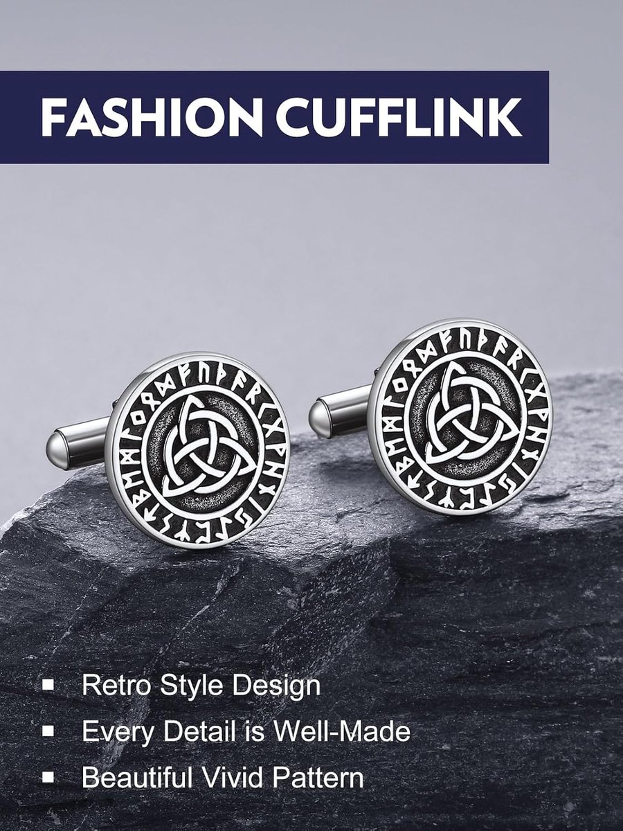 Bandmax Viking cufflinks mens cufflink stainless steel cufflinks Viking Shmuck for witnesses man - ShopVlot