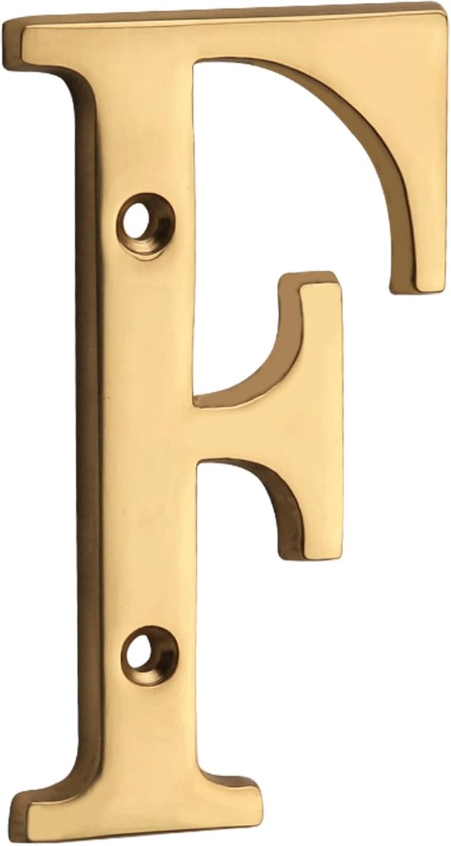 Hasware Brass modern rounded house number. Stylish door numbers finished in polished brass of 10 cm. Street number - ShopVlot