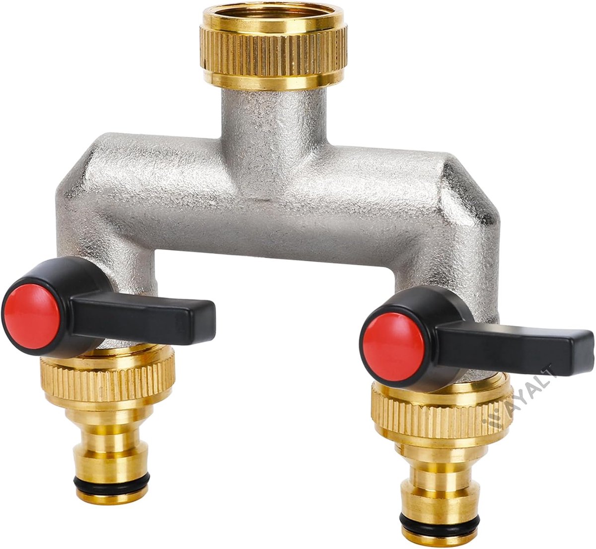 VAYALT 2 Way Water Tap Water Distributor, Water Divider 3/4 Inch Brass Water Connection Divider, Garden Hoses with - ShopVlot