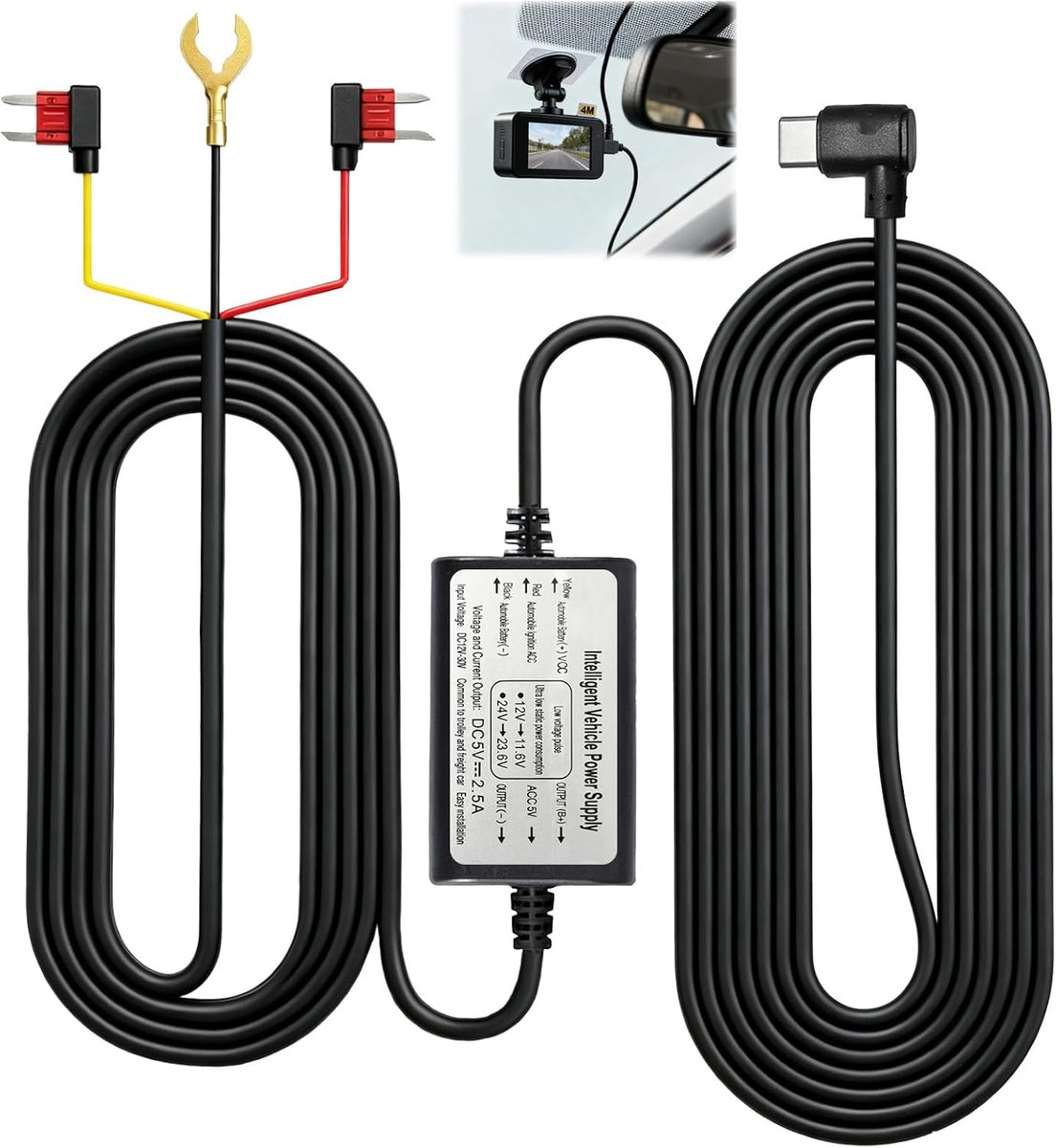 Dash Cam Hardwire Kit, Dash Camera Auto Oplader - ShopVlot
