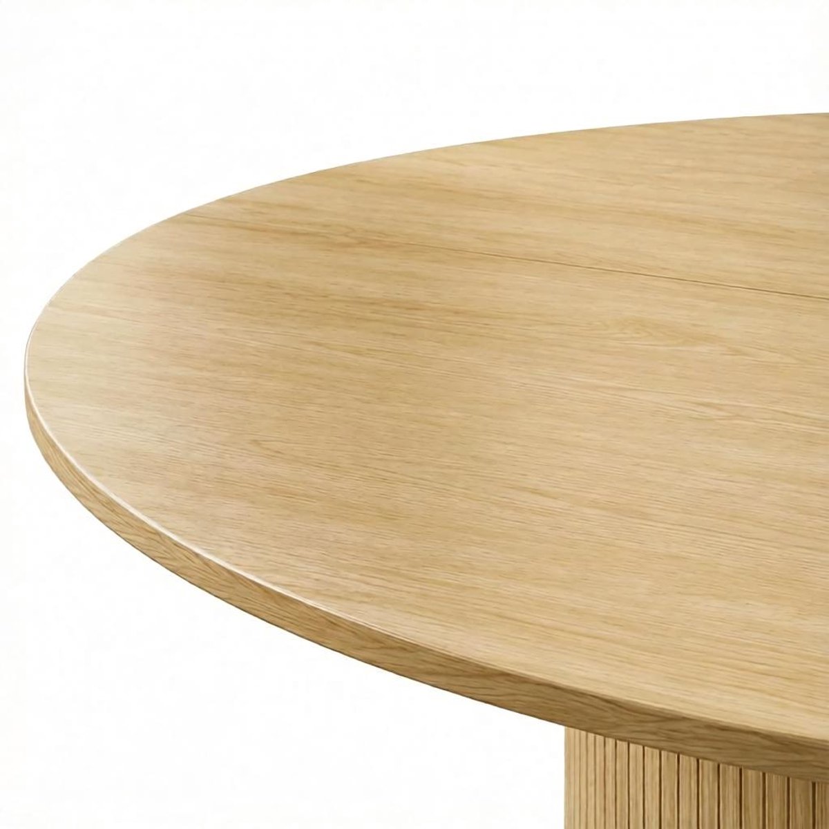 DESMIU Eettafel - Ronde Tafel Met Cilindrische Gekannelde Basis - Modern Voor Eetkamer En Keuken - Hout - 120x120x75 Cm - Naturel