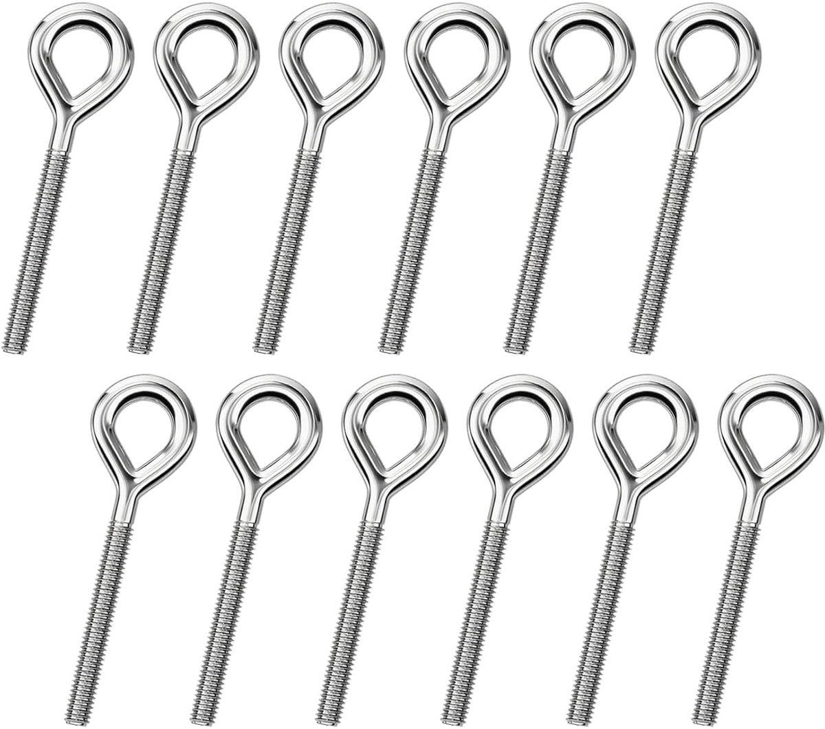 12 Pcs Ring Screw M8 Eye Screw Stainless Steel 90mm Ring Nut M8 Eye Bolt Long Eye Screw for Hammocks, Awnings, Hanging - ShopVlot