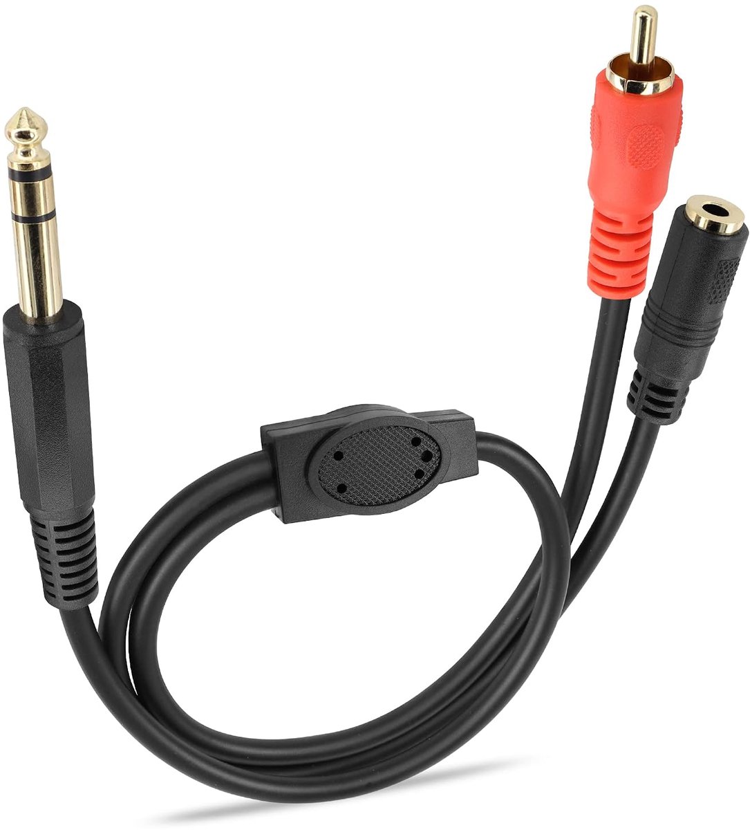 GINTOOYUN 6.35mm plug to RCA plug + 3.5mm bus audio cable 6.35mm 1/4 inch plug to RCA plug + 3.5mm dual channel bus Y - ShopVlot