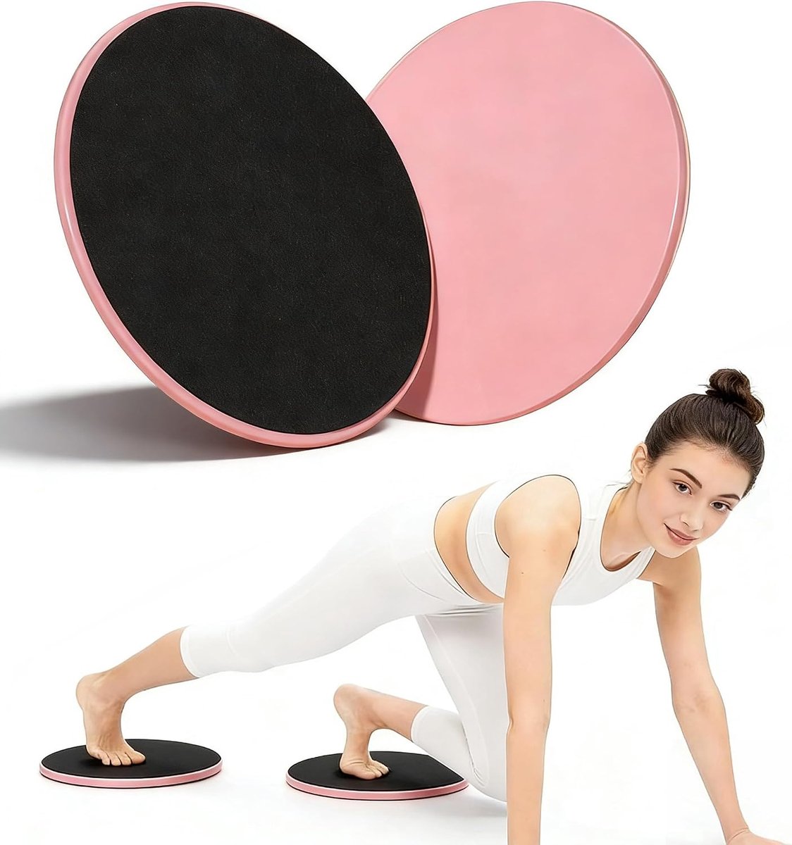 Dubbelzijdige Core Sliders voor Pilates & Fitness 2 Pack - Oefening Glijschijven voor Tapijt & Harde Vloeren Draagbare - ShopVlot