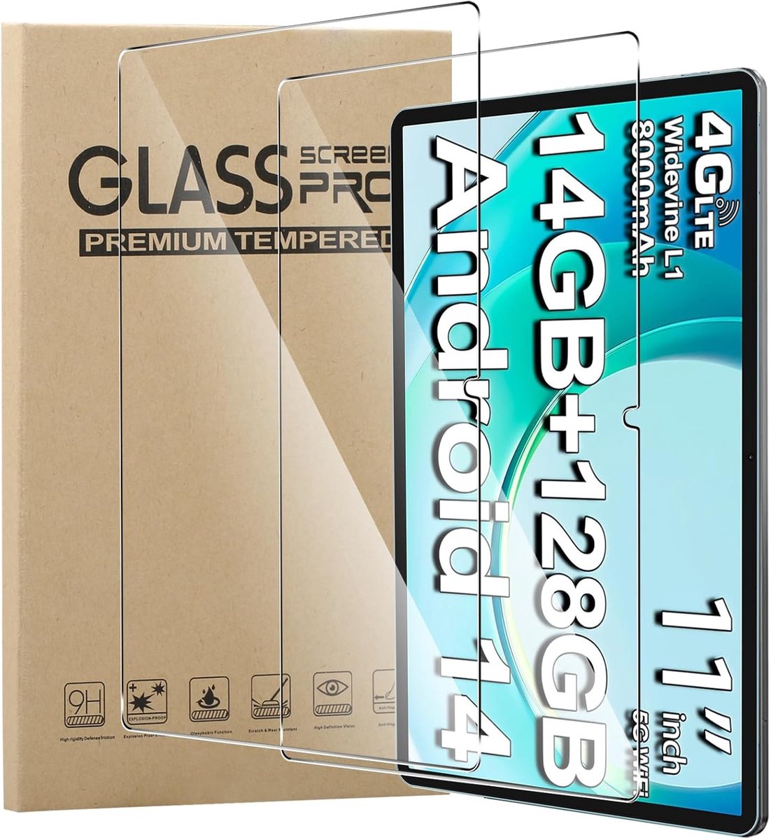 MEMELOKA Tempered Glass for TECLAST P50/TECLAST P50s, 2 Pieces Hardness 9H Scratch-Resistant HD [Anti-Fingerprint] - ShopVlot