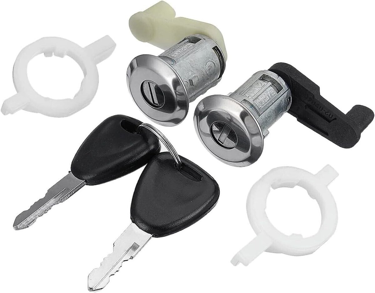 Autocraft (2 pieces) Left and Right Door Cylinders with Keys Compatible MEGANE 1 SCENIC 1 CLIO 2 Master OEM 7701468981 - ShopVlot