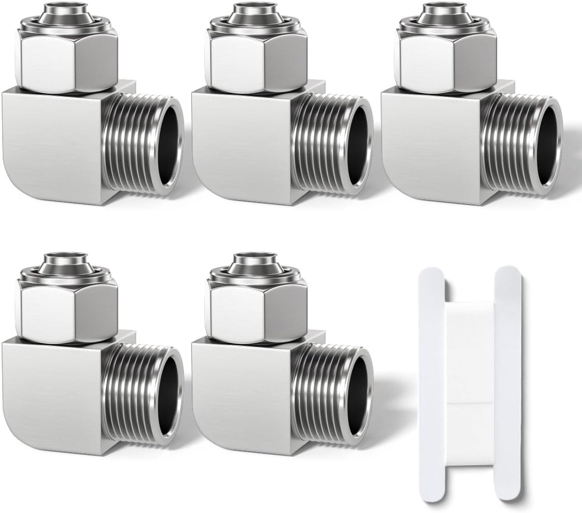 Bwintech 5pcs 6mm Tube OD x 1/4" Male BSP Thread 90 Degree Elbow Push To BUTE Pneumatic Fitting, KPL6-02 Fast Air Line - ShopVlot