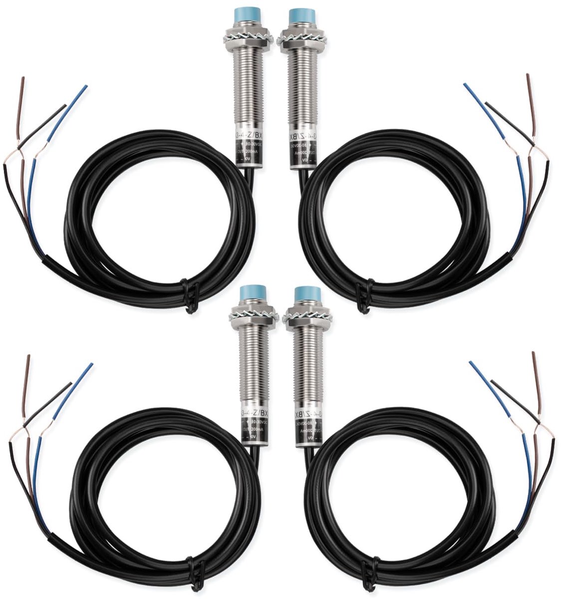 4Pcs LJ12A3-4-Z/BX 10-30V Out 200mA Inductive Proximity Sensor Switch for 3D Print CNC Z Probe Car Bed Leveling - ShopVlot