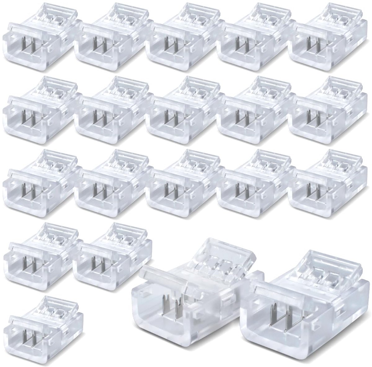 20pcs Strip Connector for 8MM 3 Pin LED Light, Double Side Strip Quick Connector - ShopVlot