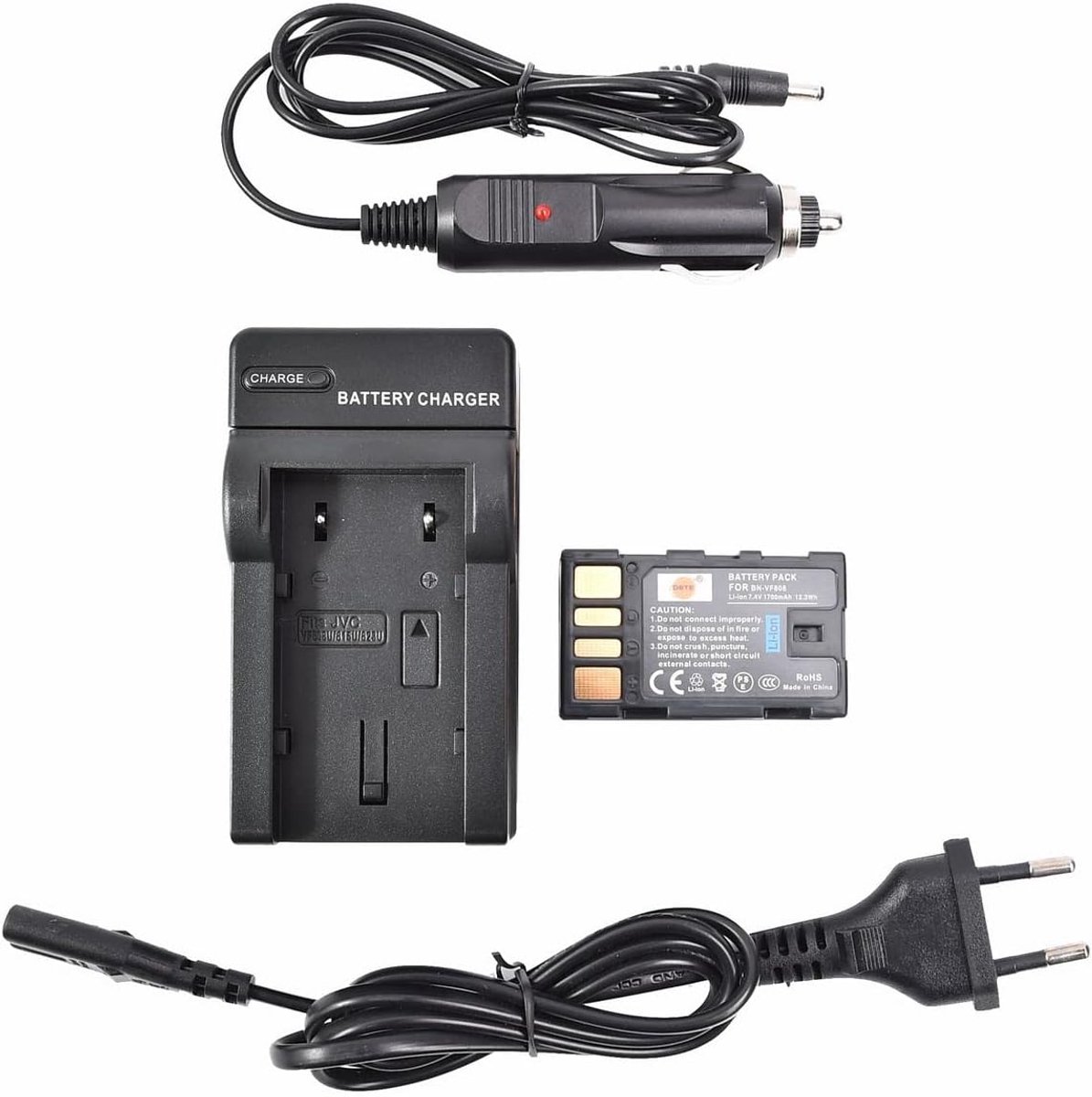 DSTE BN-VF808 Battery and Travel Charger Compatible with JVC GZ-MG132 GZ-MG135 GZ-MG148 GZ-MG150 GZ-MG148 - ShopVlot