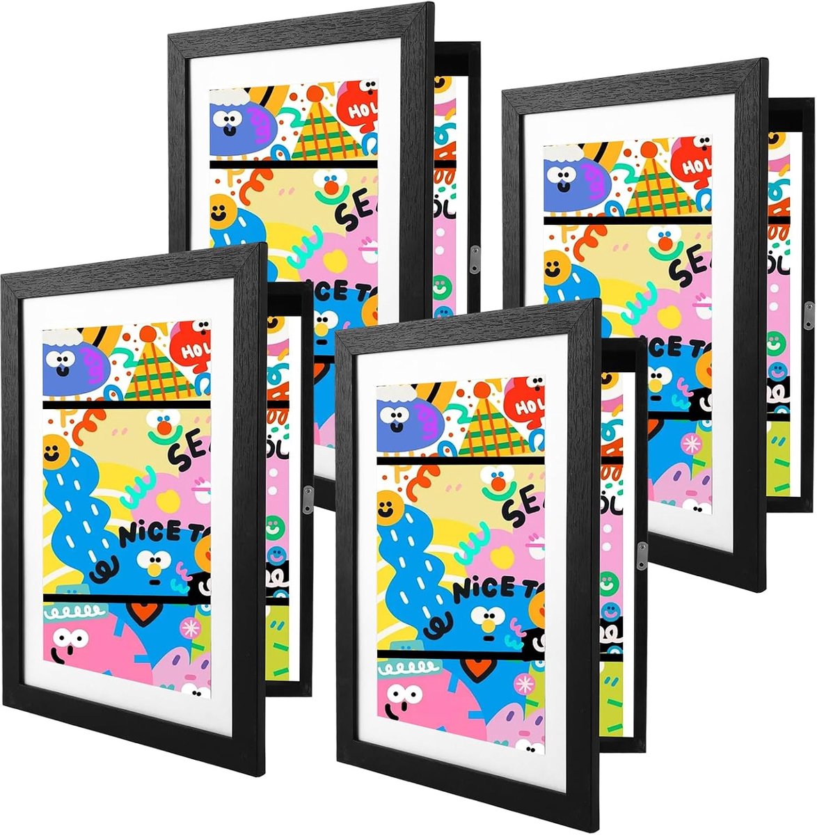 STARVAST 4 stuks fotolijsten voor kindertekeningen A4, fotolijst om te vullen, kunstlijst voor kinderen kunstlijst - ShopVlot