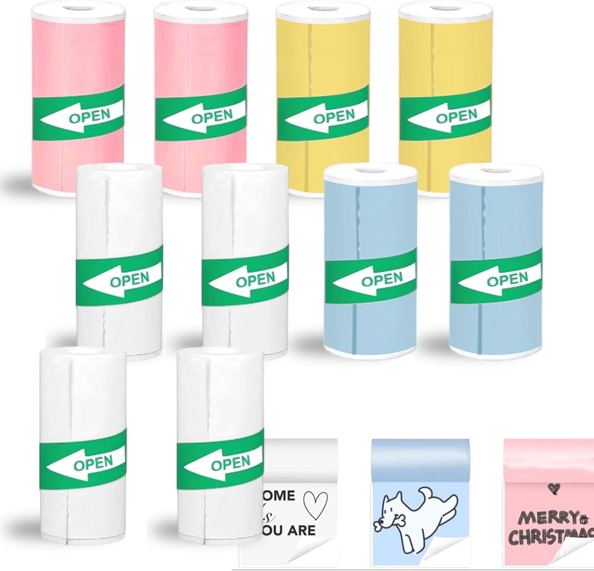 10 Rollen Zelfklevend Thermisch Papier, Compatibel met Kinder Instant Camera's en Mini Printers, Bedrukbare - ShopVlot