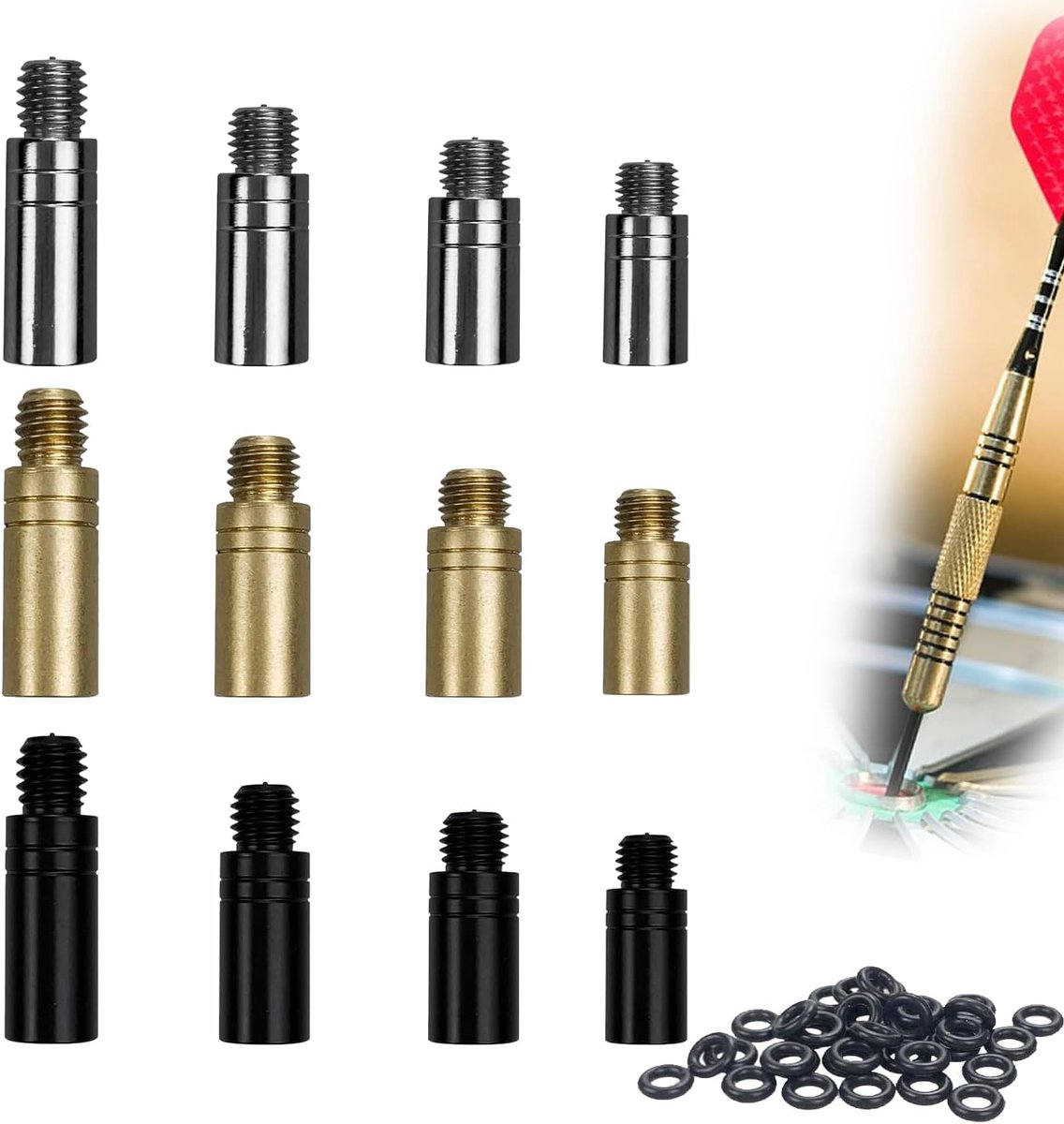 12pcs Dart Weights in 3 Colors, Brass Dart Weights, Dart Weight Dart Tool Set for Dart Counterweight Accessories - ShopVlot
