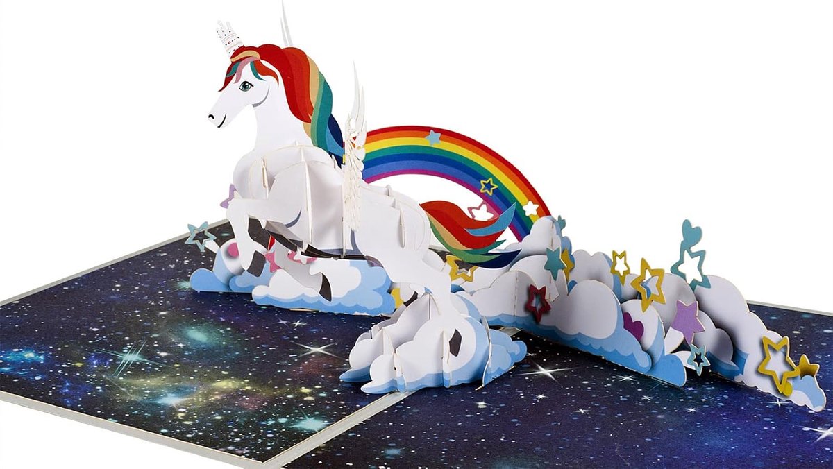 3D Birthday Card, Pop Up Unicorn and Rainbow Greeting Card, Graduation Greeting Card, Invitation Card, Message Card - ShopVlot