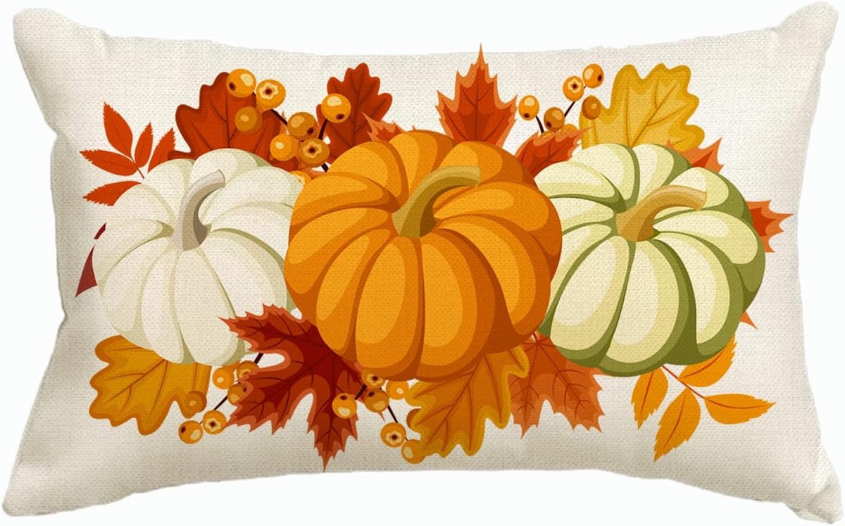 Senken Autumn Cushion Covers 30 x 50 cm Autumn Decoration Autumn Decoration Pillow Cover Autumn Pillow Pumpkin - ShopVlot