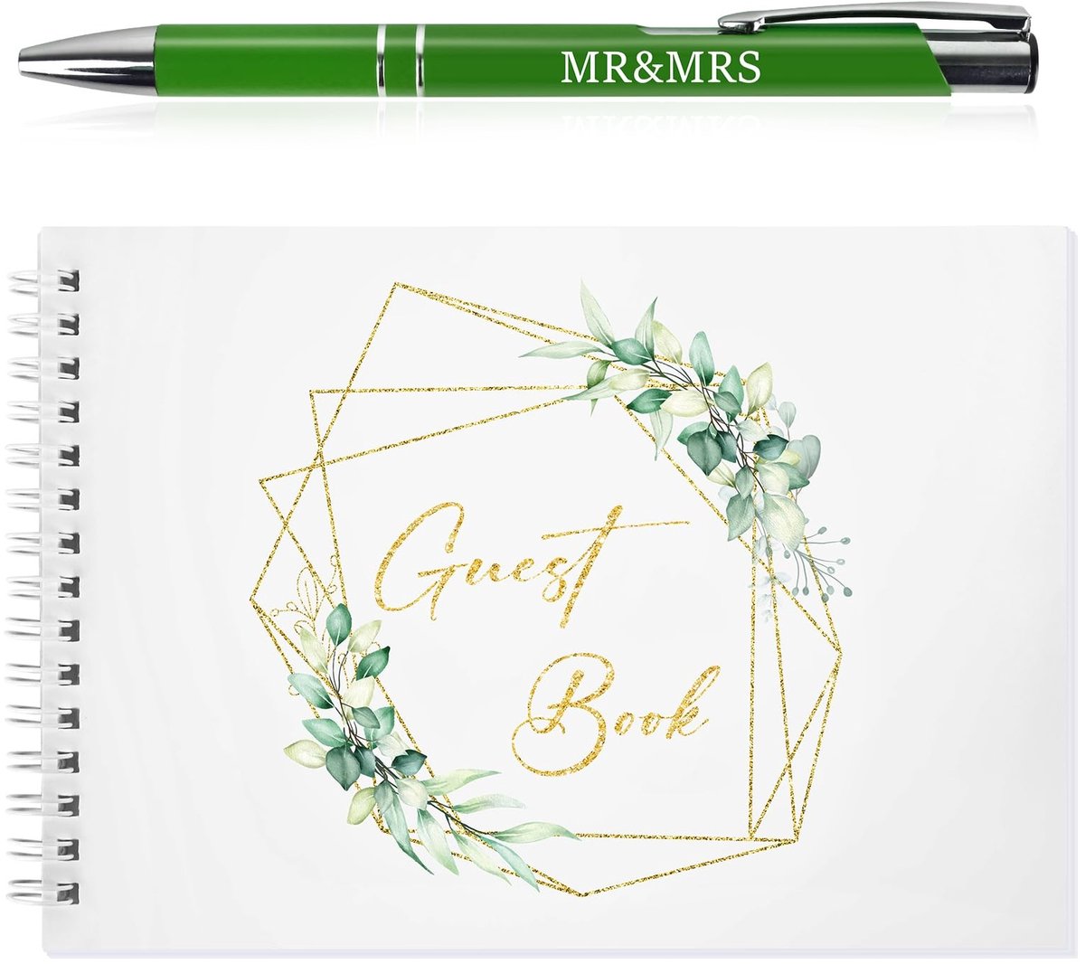 Solidchoice - Gepersonaliseerd Trouwen Gastenboek met Pen, Herinneringen Vastleggen