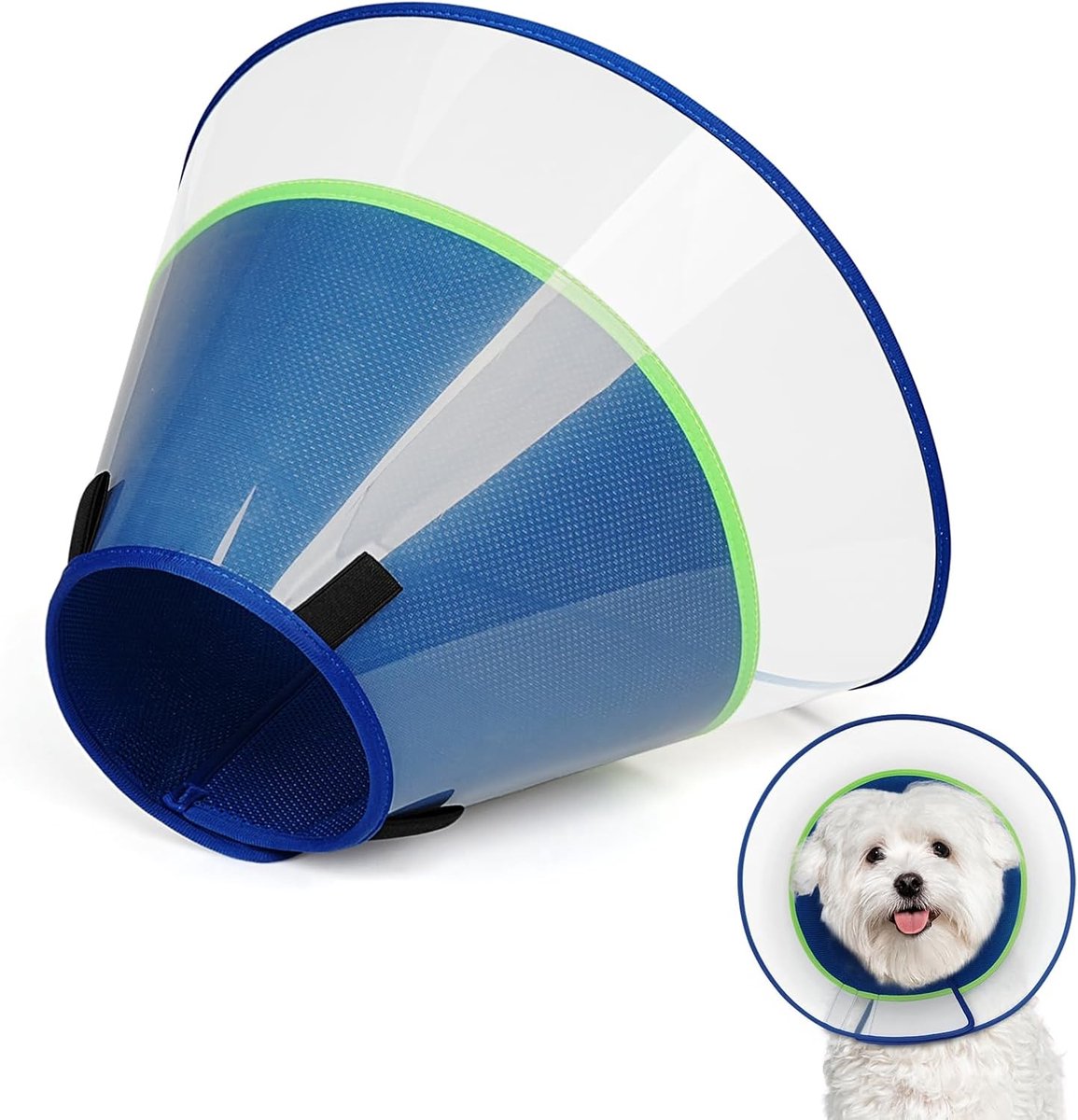 Supet Dog Cone Collar with Soft Pillow, Clear Elizabeth Healing Collar for Dogs to Stop Licking After Surgery, Say and - ShopVlot
