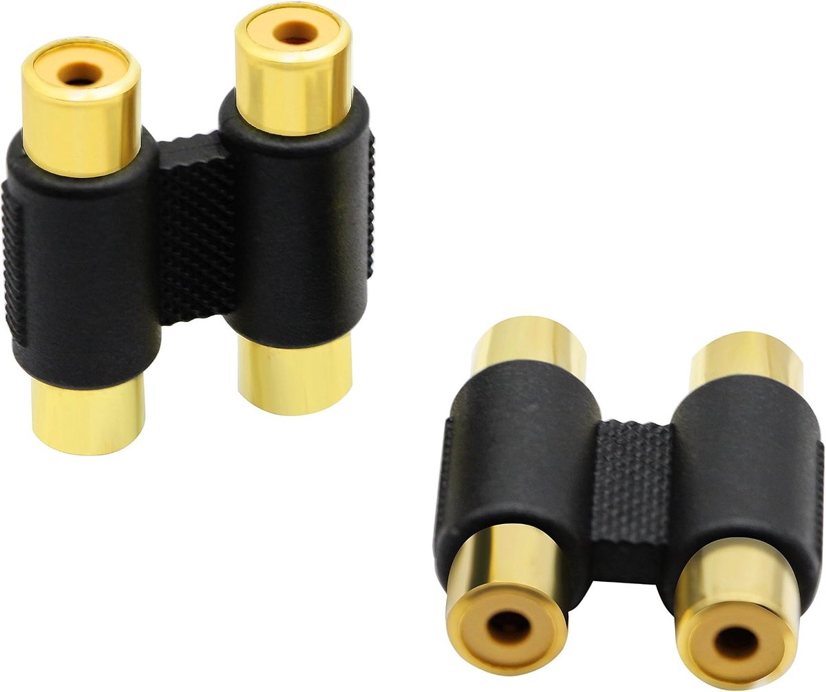 2-RCA Jacks to 2-RCA Jacks Female Coupling Adapter Cable Component (2RCA/2-Pack) - ShopVlot